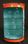 Oil drum cupboard glass cabinet Oljefatsglasskåp  GULF