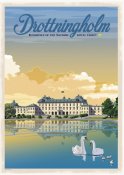 STOCKHOLM Drottningholm slott turist turism retro poster affisch konsttryck