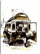 Gratulationskort - Husbil Searle Carawagon Deluxe Land Rover 1969