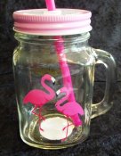 Flamingo Dryckesburk i Glas