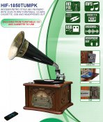 Roadstar Vintage musikcenter med Tratt Trattgramofon HIF1850