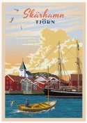 VÄSTKUSTEN Tjörn Skärhamn turist turism retro poster affisch konsttryck