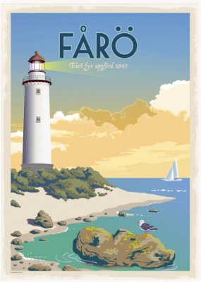 Gotland Fårö turist turism retro poster affisch konsttryck