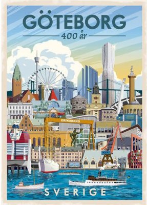 Göteborg 400 år jubileum Poster turist turism